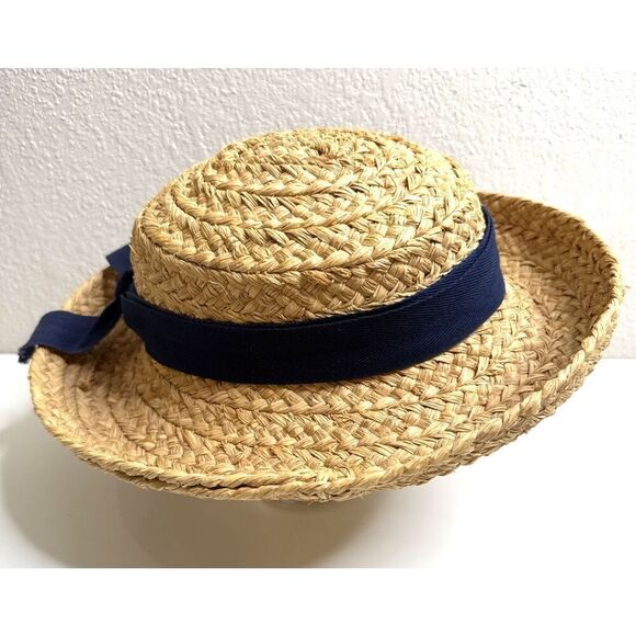 Helen Kaminski Classic Raffia Straw Hat Blue Ribbon Bow Sun Hat Australia main image 8